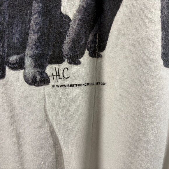 Vintage Black Standard Poodle Crewneck Sweatshirt Mens Size XL White Dog Y2K - Picture 3 of 5